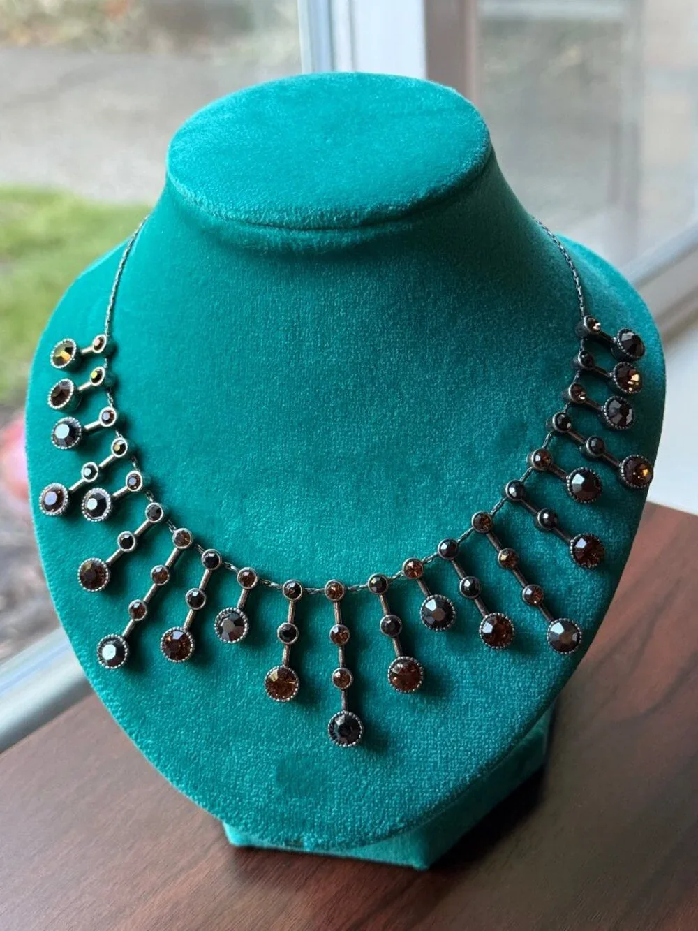 Y2K Chico's Bronzetone Crystal Necklace